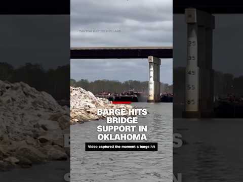 Barge hits bridge support in Oklahoma
