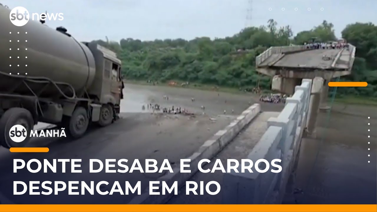 Ponte desaba e carros despencam em rio ao menos 10 pessoas foram mortas | SBTManhã