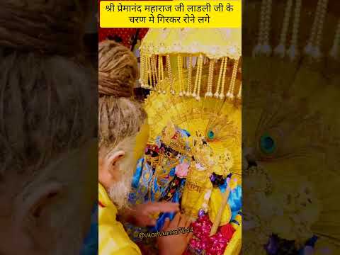 श्री प्रेमानंद महाराज जी राधा लाडली के चरण दर्शन में रोने लगे#krishna#love #premanandjimaharaj#live