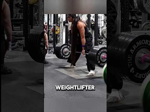 Professional Weightlifter With 4.5-Foot Long Hair😲#shortsfeed #shorts #weightlifting #gym #hairstyle