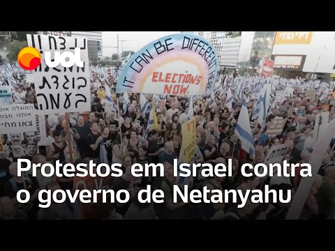 Manifestantes protestam contra Netanyahu em Tel Aviv