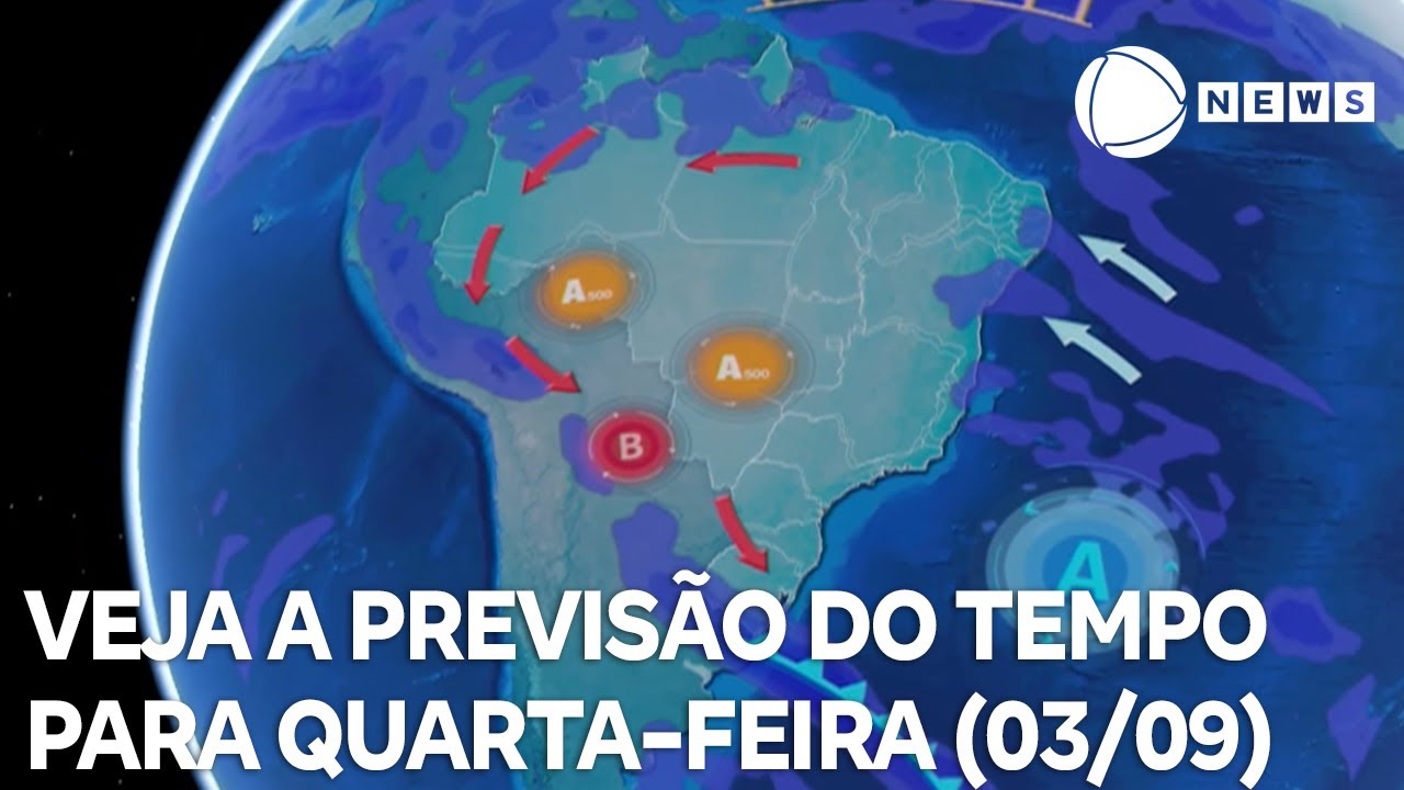 Confira a previsão do tempo para quarta-feira (03/09)