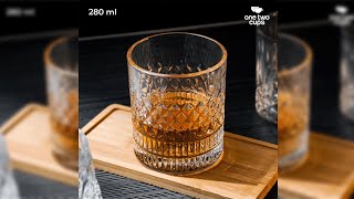 Pratinjau video produk One Two Cups Gelas Whisky Crystal Old Fashioned Rock Glass 280ml - YJ10