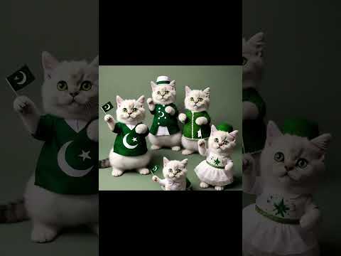 Kittens Celebration of Pakistan Independence day #ai #cat #catcute #kitten #meaw #meaw