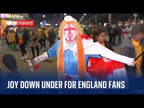 Women's World Cup: England fans celebrate in Sydney