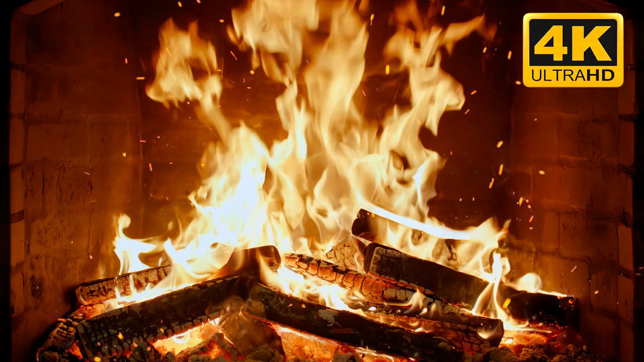 🔥 Fireplace Snow Silence with Burning Logs and Crackling Fire Sounds for Serene Winter Holidays