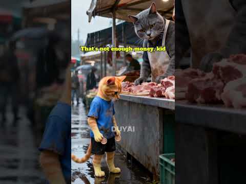 The little cat’s trying to earn money to buy meat for his #aicat #usa #kitten #catlovers