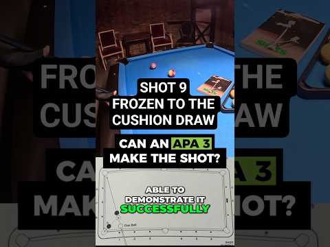 Shot 9 – Frozen to the Cushion Draw Shot 🎯 #BilliardsFail