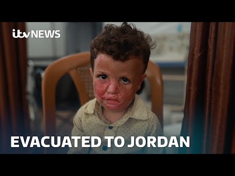 Sick and injured Palestinian children evacuated to Jordan for medical treatment | ITV News