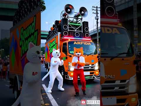 Aku suka nonton sound horeg kucing joget truk sound system #soundhoreg #ai #kucing