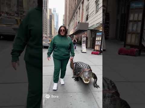 Nelle strade di Napoliforanageles #coccodrillo #newyork #losangeles #crocodile #guinzaglio #city