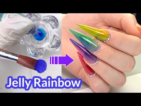 How to: Jelly Nails Rainbow Ombre | Saviland Color Drops Review