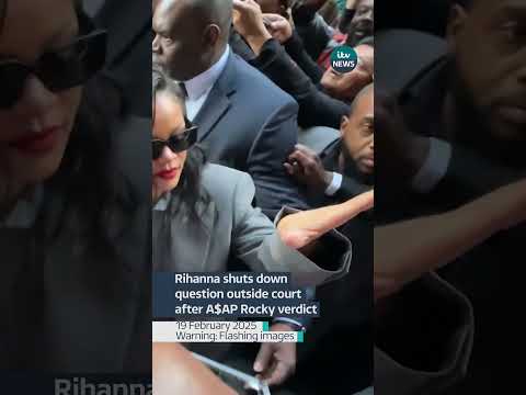 Rihanna silences questions outside court as A$AP Rocky found not guilty #itvnews #asaprocky #rihanna