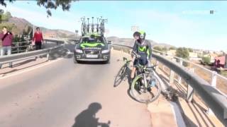 Bikers Rio Pardo | Vídeos | O ciclista da Movistar cai e a roda da bicicleta não parou!?