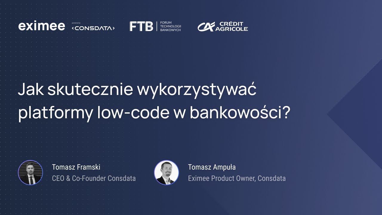 Śniadanie Technologiczne o low-code w bankowości | Consdata x Bank Credit Agricole