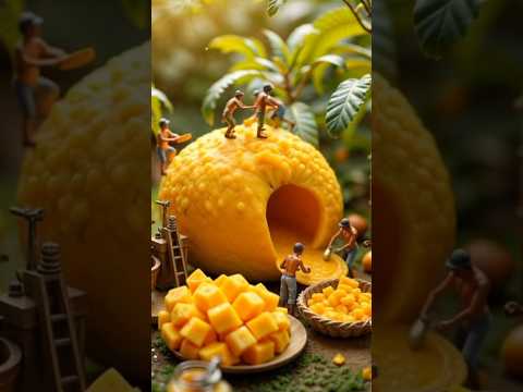 Mini Mango Juice 🥭 Factory #shorts #shortsfeed #disneyminiaturefood #miniaturefood #asmr