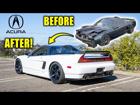 NSX Transformation: Champion Chip White Wrap and Mag Blue Wheels