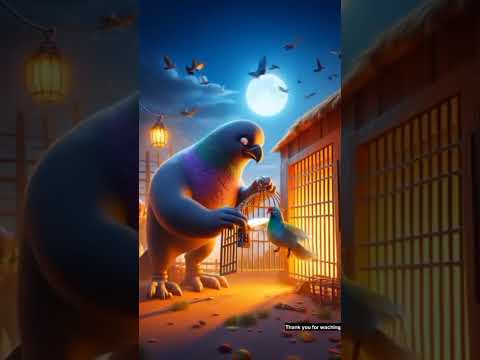 A big parrot enters the village 😱#ai #parrot #farmer #pigeon #shorts