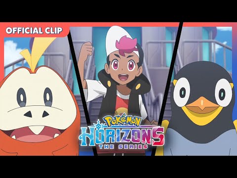 UK: Wattrel and Fuecoco Battle Cap! | Pokémon Horizons: The Series | Official Clip