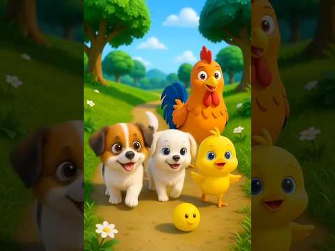 Gà trống mèo con và cún con #viral #nhacthieunhi #funny #trending #cartoon