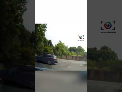 A car is reversed into whilst entering a car park.  Caught on dash cam