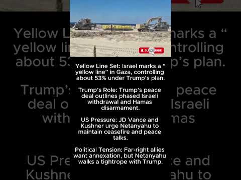 Israel’s “Yellow Line” in Gaza: Netanyahu Balances Trump Peace Plan and War Pressure