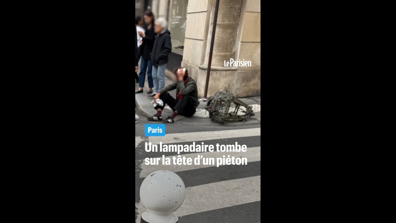 À Paris, un lampadaire haussmannien tombe sur la tête d’un piéton
