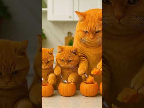 Adorable Orange Cats' Pumpkin Adventure
