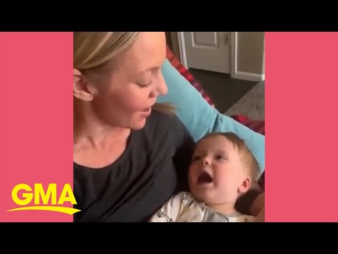 Watch this baby adorably sing along with his mom