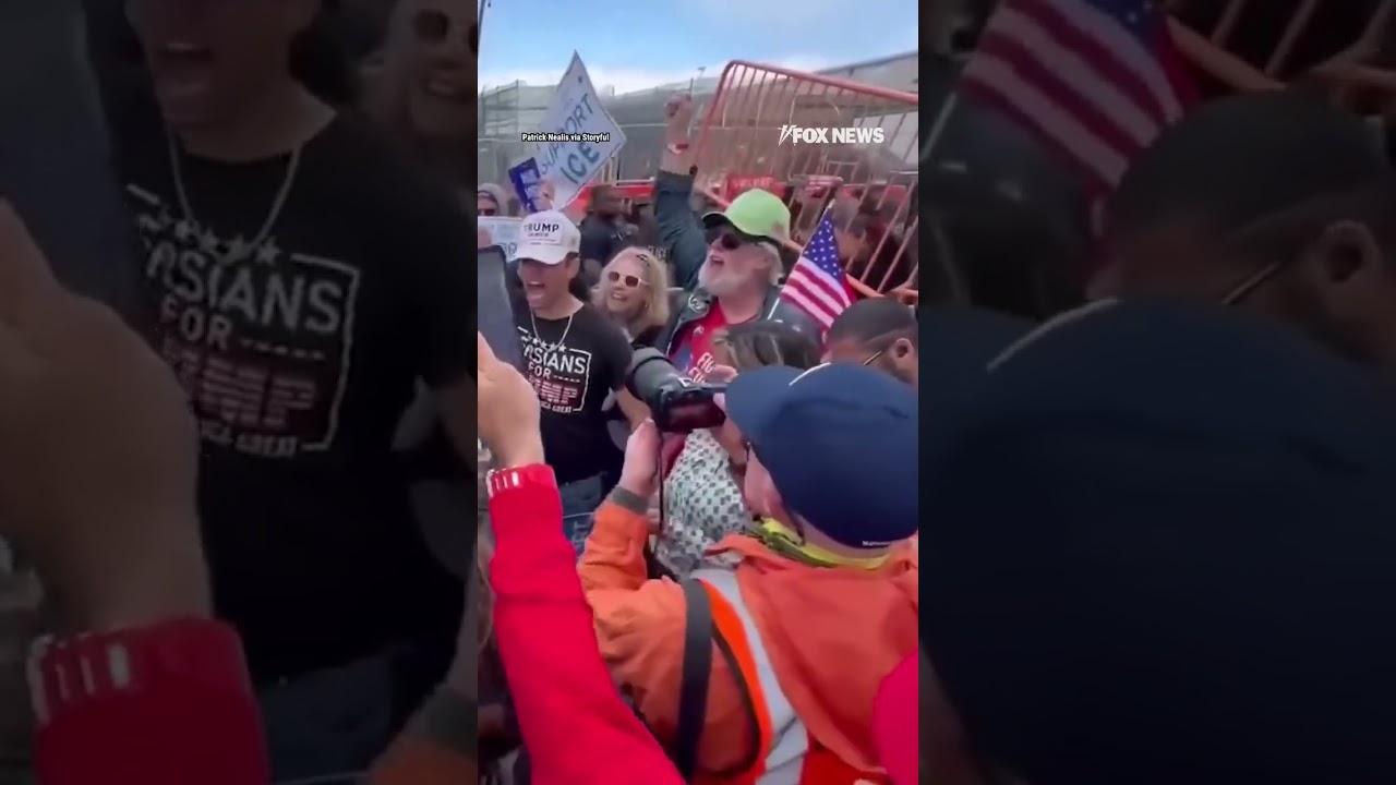 ICE supporters CONFRONT agitators at New Jersey detention center #foxnews #news #us #fox