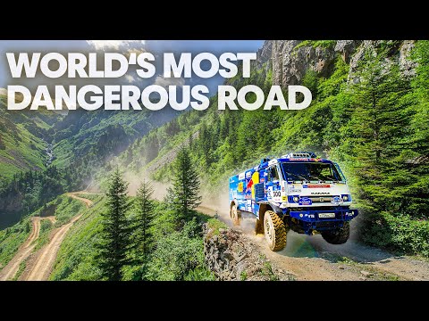 Racing On The World\'s Most Dangerous Road: Kamaz Truck VS Rally Car