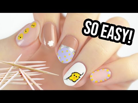 Easter Nail Art For Beginners Using A TOOTHPICK!