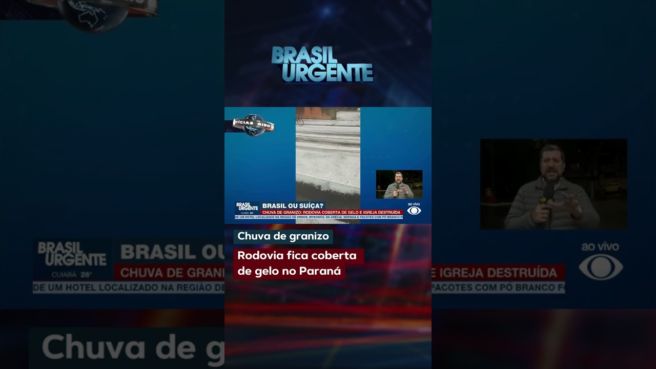 Um forte temporal acompanhado de granizo atingiu a cidade de Castro, no Paraná.