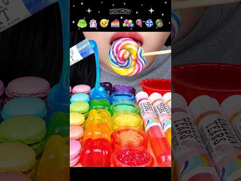 ASMR <strong>EMOJI</strong> <strong>FOOD</strong> UNICORN 유니콘 눈물 이모티콘 먹방 (순서대로 먹기)