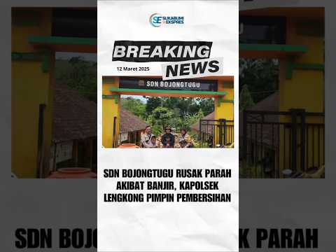 SDN Bojong Tugu Rusak Parah Akibat Banjir, Kapolsek Lengkong Pimpin Bersih-bersih Sekolah