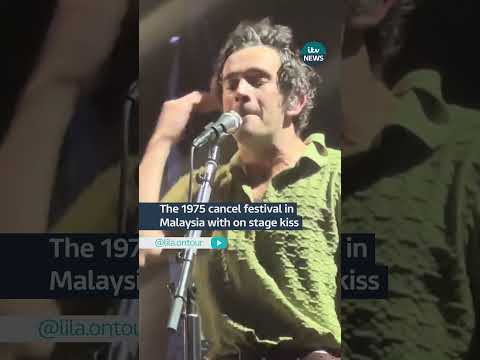 The 1975 cancel festival in Malaysia with on stage kiss #the1975   #malaysia  #lgbt