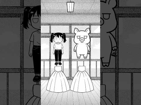 the battle between girl and pig begins