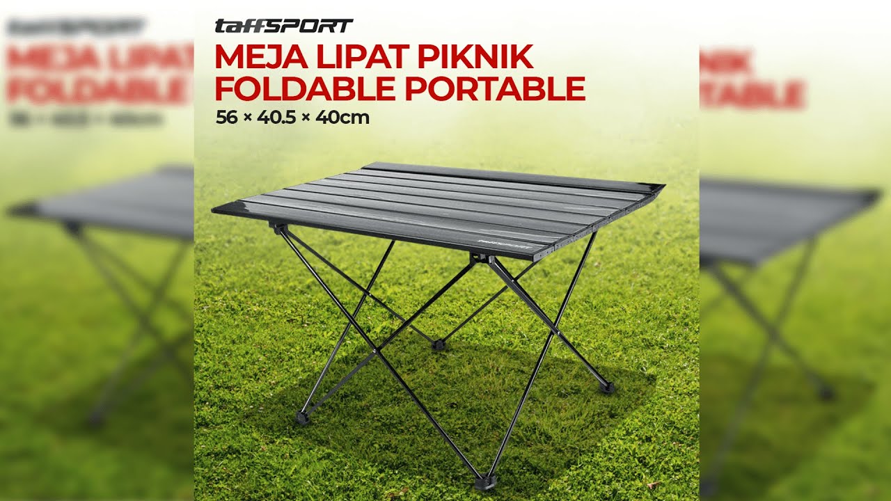 Pratinjau video produk TaffSPORT Meja Lipat Piknik Foldable Portable Aluminium 56x40.5x40cm - 8825