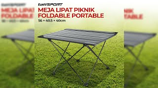 Pratinjau video produk TaffSPORT Meja Lipat Piknik Foldable Portable Aluminium 56x40.5x40cm - 8825