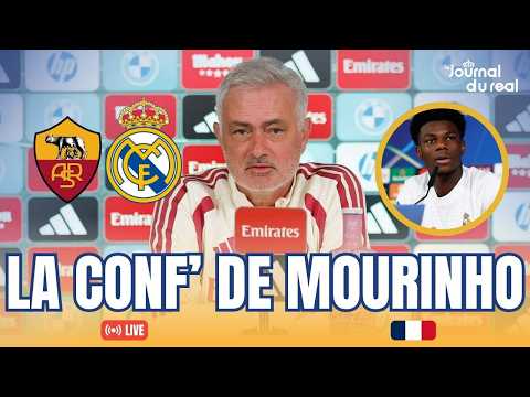 🔴🇫🇷 LIVE | <strong>AS</strong> ROMA - REAL MADRID : LA CONFÉRENCE <strong>DE</strong> PRESSE <strong>DE</strong> MOURINHO ET TCHOUAMÉNI EN FRANÇAIS