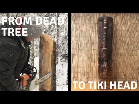 From Tree to Tiki Head | Chainsaw Carving + NYC delivery