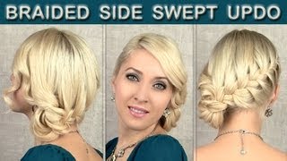 Braided updo tutorial: prom wedding hairstyle for medium long hair