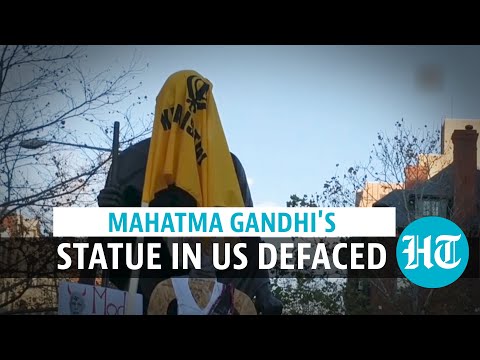 Mahatma Gandhi’s statue defaced in US by Khalistanis Mahatma Gandhi’s statue defaced in US by Khalistanis