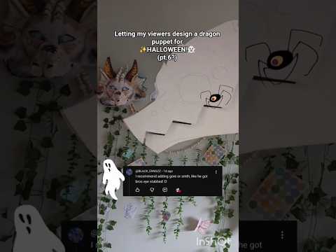 Letting my viewers design a dragon puppet for Halloween 👻 (pt.6) #paperart #fyp #dragonpuppets