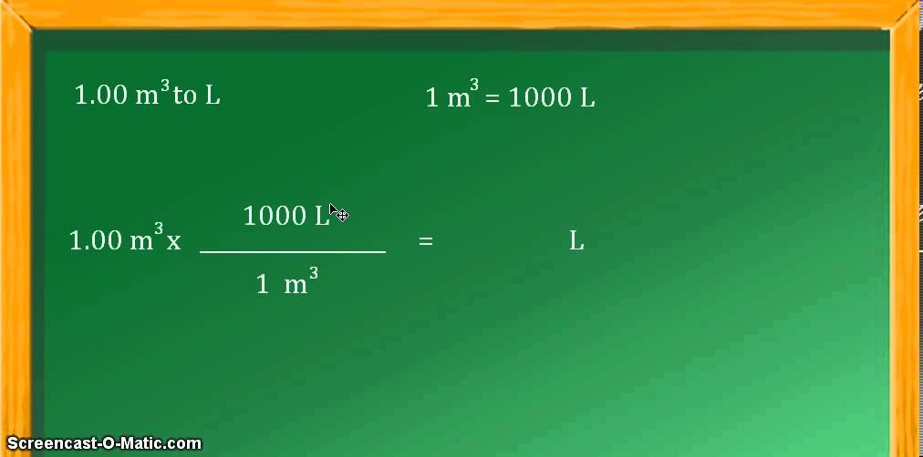 Unit Conversion Cubic Meters m 3 To Liters L YouTube