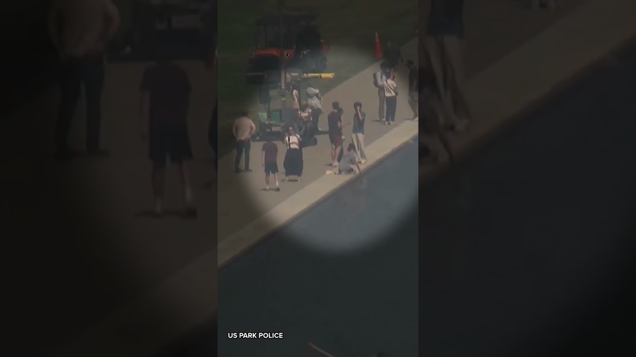 Park Police release video of alleged vandalism at the Lincoln Memorial Reflecting Pool