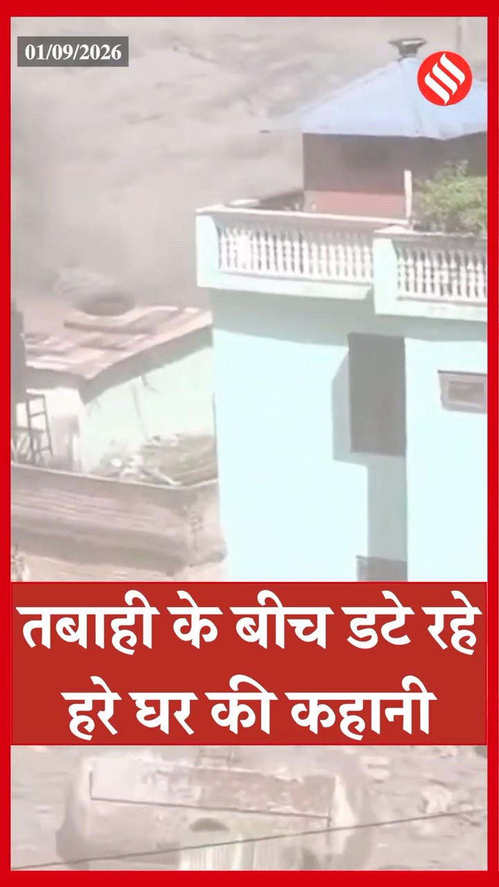 Nepal Flood Update: चारों तरफ तबाही, फिर भी बचा ये हरा घर. #nepalflood #Shorts