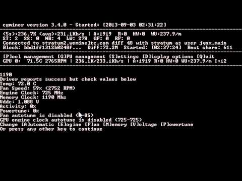 Cgminer Scrypt Mining Tuning (Overclocking) GPU Raise Hashrate ...