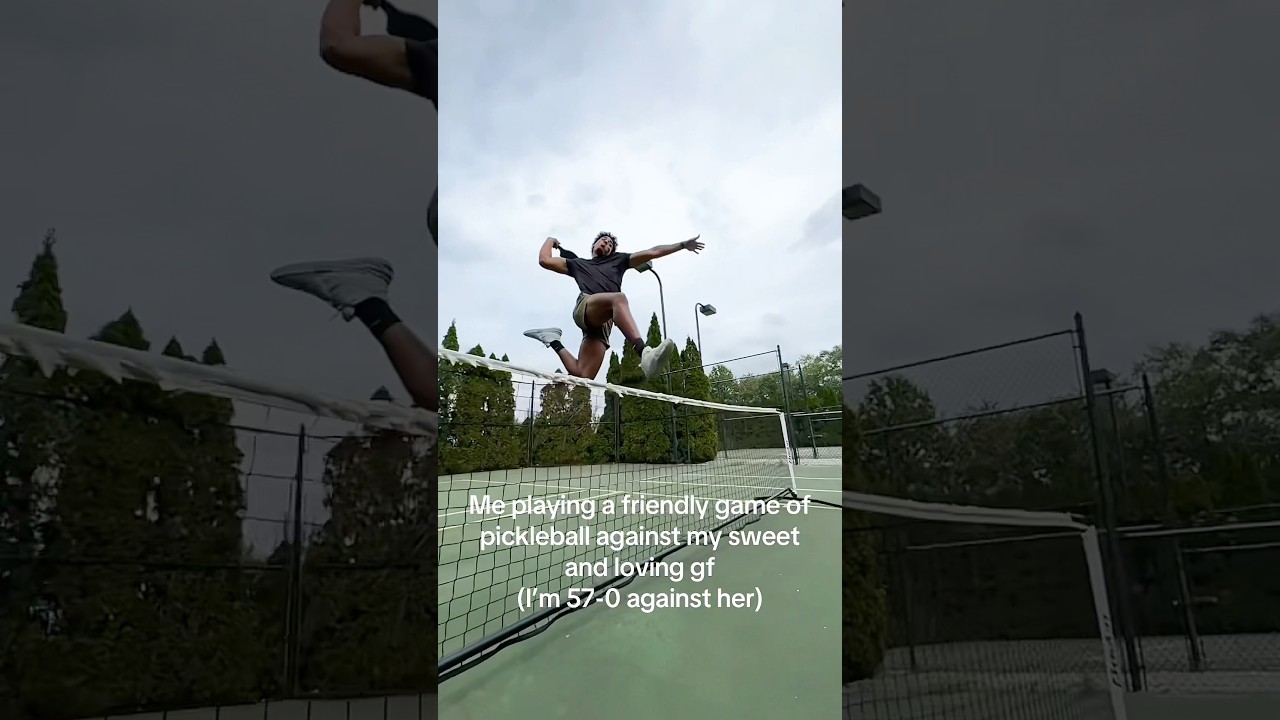 Playing pickleball against your sweet, lovely girlfriend 😅