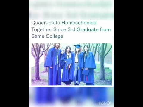 Quadruplets Homeschooled Together Since 3rd Graduate from Same College